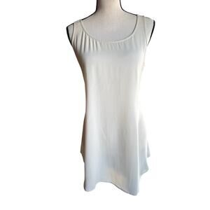 EILEEN FISHER Tank Medium 100% Silk Georgette Crepe Bone Scoop Neck Tunic Women